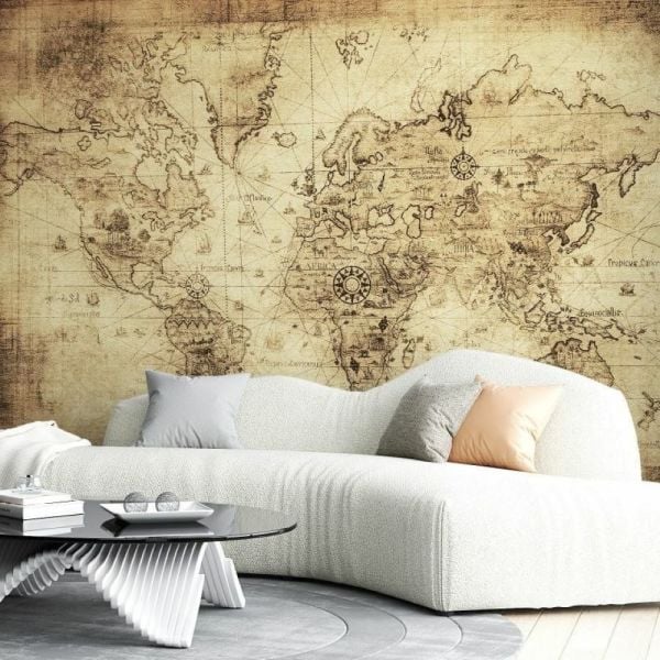 Sepya Renk Tarihi Harita Duvar Kağıdı