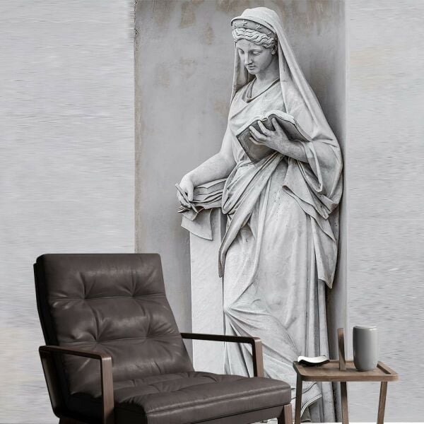 Rölyef Kitap Okuyan Kadın Duvar Kağıdı