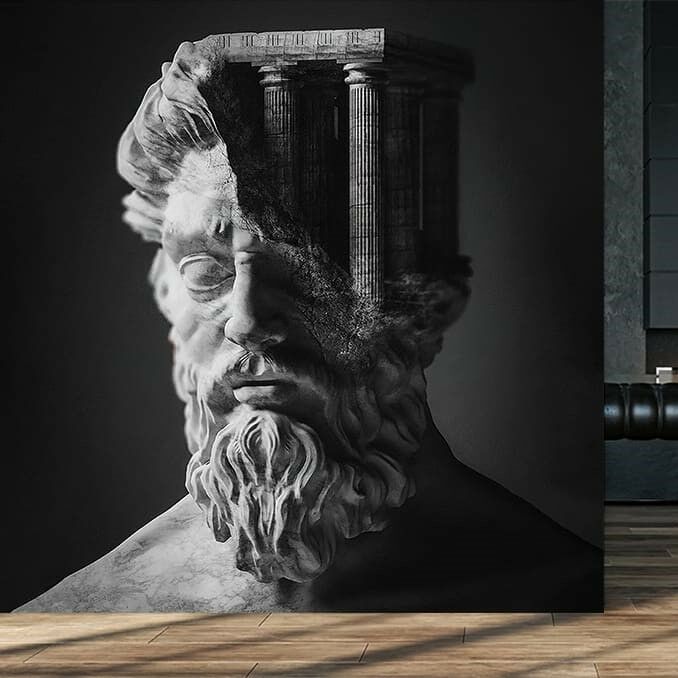 Büyük Zeus Düşünen Sütunlar İçinde Duvar Kağıdı