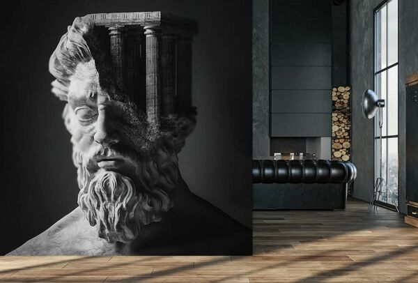 Büyük Zeus Düşünen Sütunlar İçinde Duvar Kağıdı