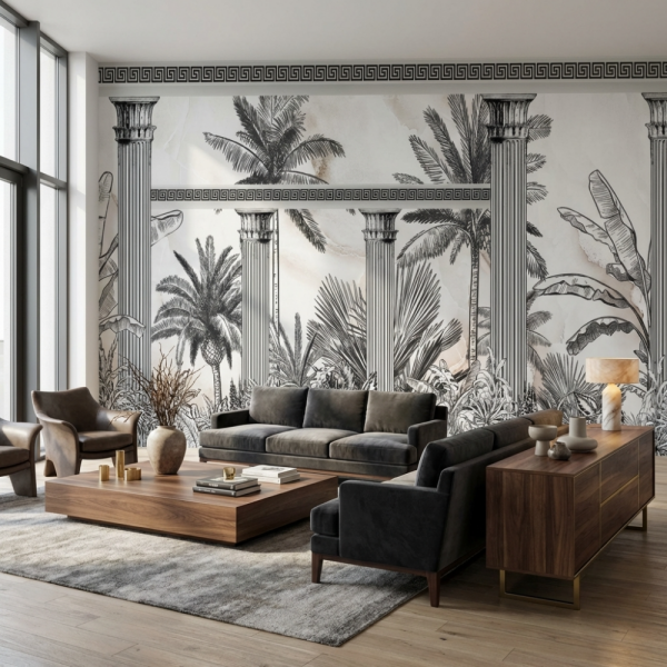 Eskitme Zeminde Sütunlar Duvar Kağıdı