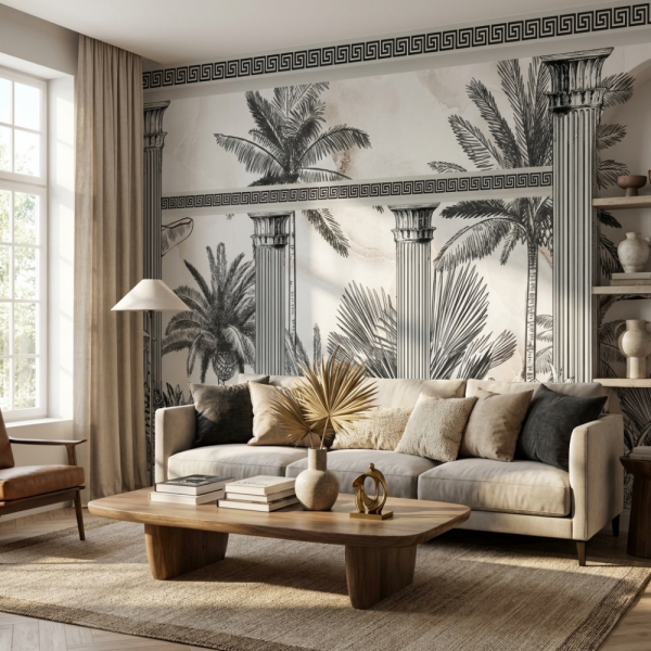 Eskitme Zeminde Sütunlar Duvar Kağıdı