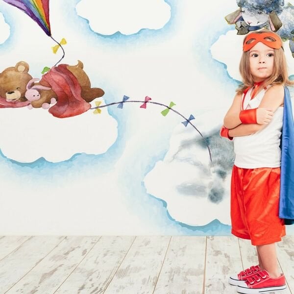 Bulutlarda Uykucu Ayıcık Tavşan Duvar Kağıdı