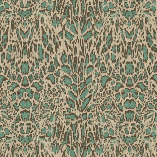 Roberto Cavalli Leopar Desen Krem Yeşil Duvar Kağıdı
