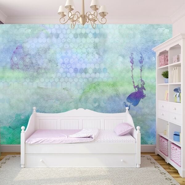 Mavi Rüyalarda Salıncaklı Kız Duvar Kağıdı