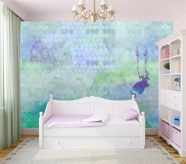 Mavi Rüyalarda Salıncaklı Kız Duvar Kağıdı