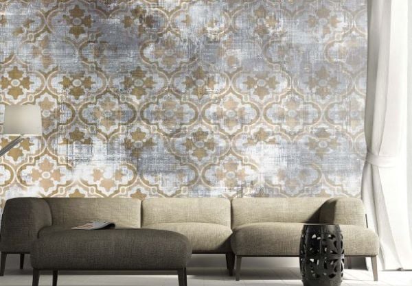 Old damask Kahve Tonlarda Duvar Kağıdı