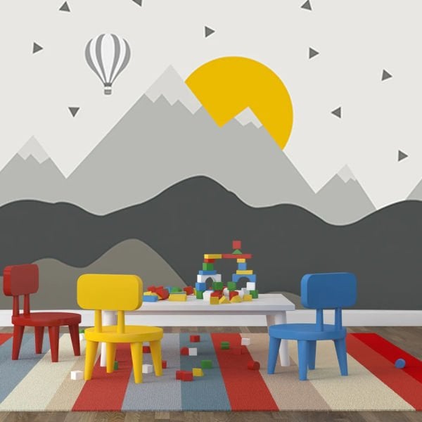 Uva Geometrik Dağlar Güneş Duvar Kağıdı