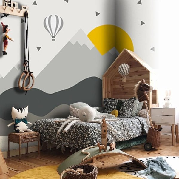 Uva Geometrik Dağlar Güneş Duvar Kağıdı