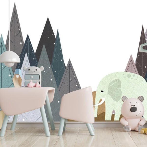 Uva Üçgen Ağaçlar Fil Duvar Kağıdı