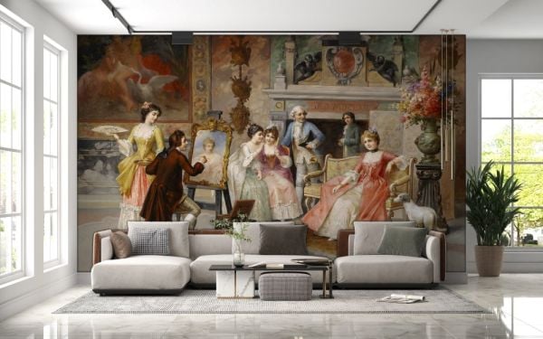 Rönesans Dönemi Ressam Ve Hanımlar Toplantısı Duvar Kağıdı