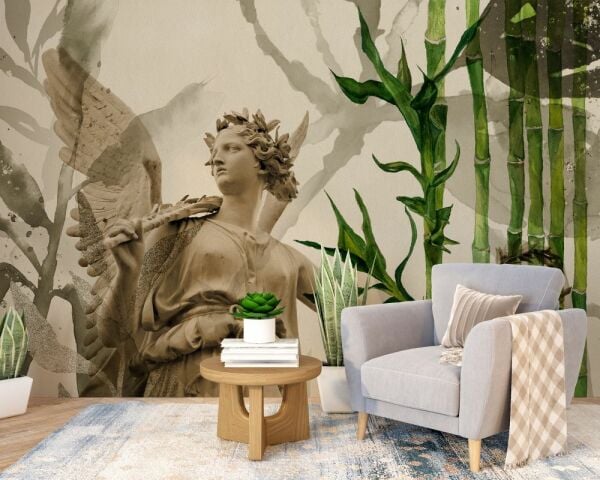 Roma Dönemi Melek Mitolojik Heykel Duvar Kağıdı