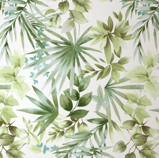 Suluboya Çizim Sarmaşıklar Palmiyeler Duvar Kağıdı