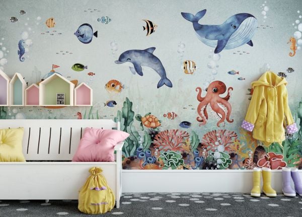 Uva Denizaltı Balinalar Ahtapot Duvar Kağıdı