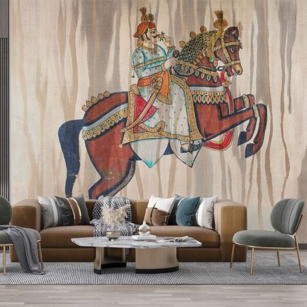 Özel Giyimli Alaca Atlar Tasarım Duvar Kağıdı