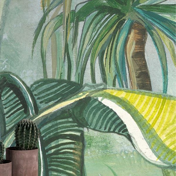 Canlı Renkler Tropik Bitkiler Hayvanlar Duvar Kağıdı