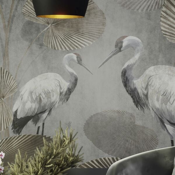 Nilüfer Yapraklarında Pelikanlar Duvar Kağıdı