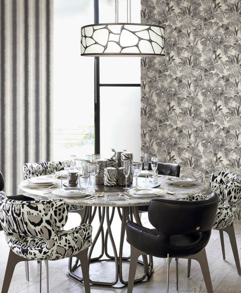 Roberto Cavalli Yapraklar İçinde Leopar Duvar Kağıdı