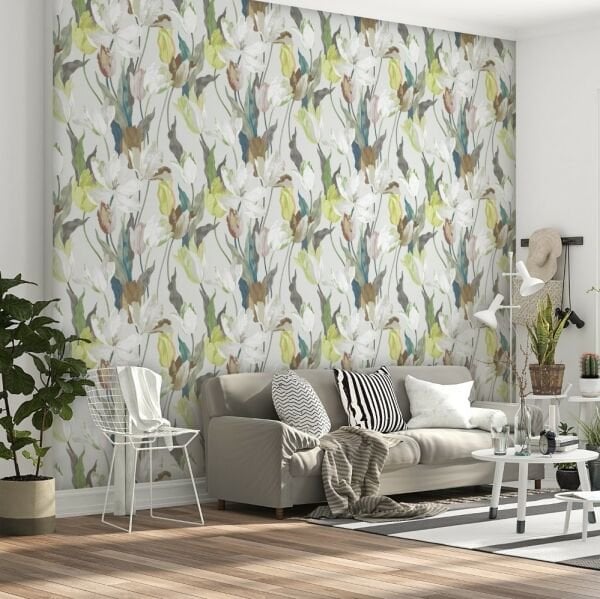 Soft Renkli Laleler Tasarım Duvar Kağıdı