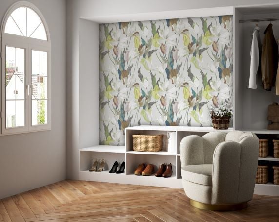 Soft Renkli Laleler Tasarım Duvar Kağıdı