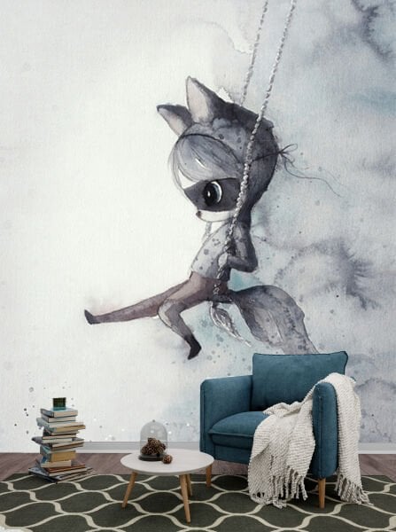 Uva Minik Kedi Çocuk Duvar Kağıdı