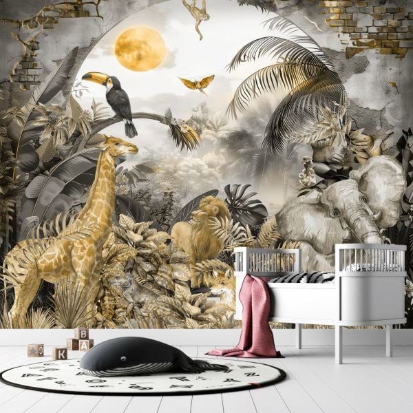 Egzotik Hayvanlar Tasarım Duvar Kağıdı