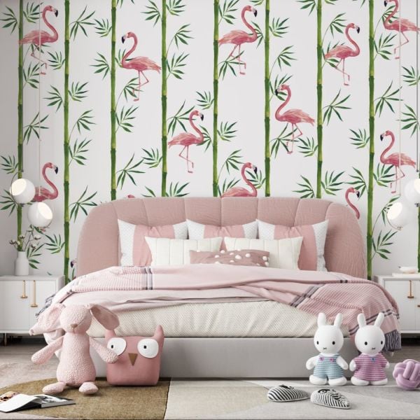 Bambu Ağaçları Arasında Pelikanlar Duvar Kağıdı