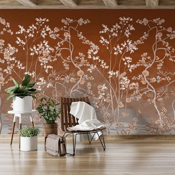 Sarmaşık Ağaçlar Güller Duvar Kağıdı