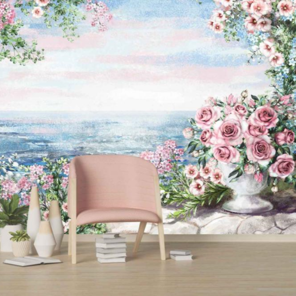 Deniz Kenarında Güller Duvar Kağıdı