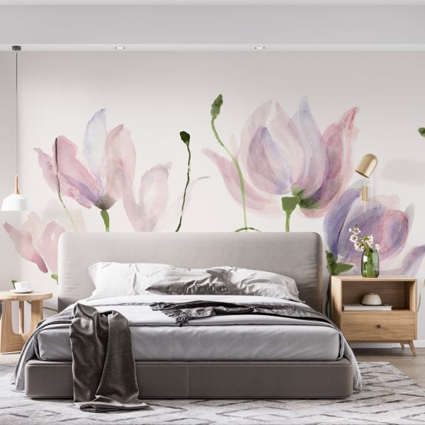 Sulu Boya Laleler Duvar Kağıdı