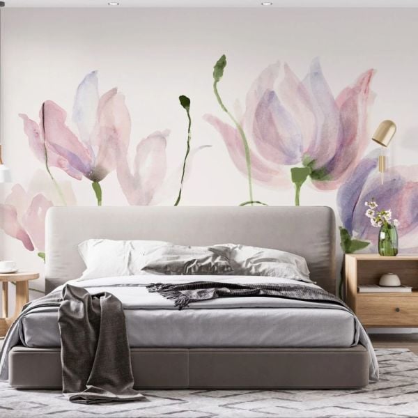 Sulu Boya Laleler Duvar Kağıdı