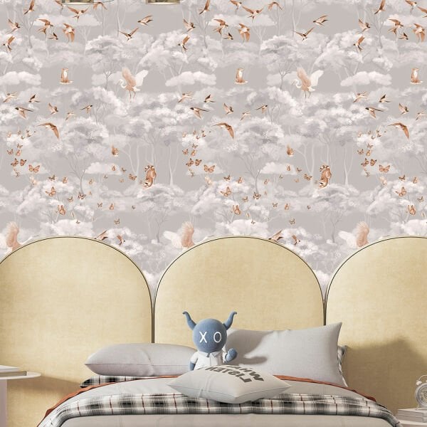 Leylekler Kırlangıçlar Soft Ağaçlarda Duvar Kağıdı