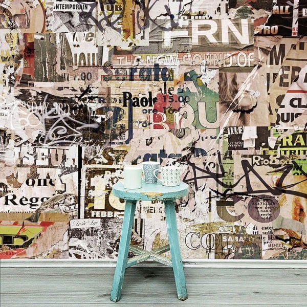 Karışık Eski ve Silik Yazılar Genç Odası Duvar Kağıdımız