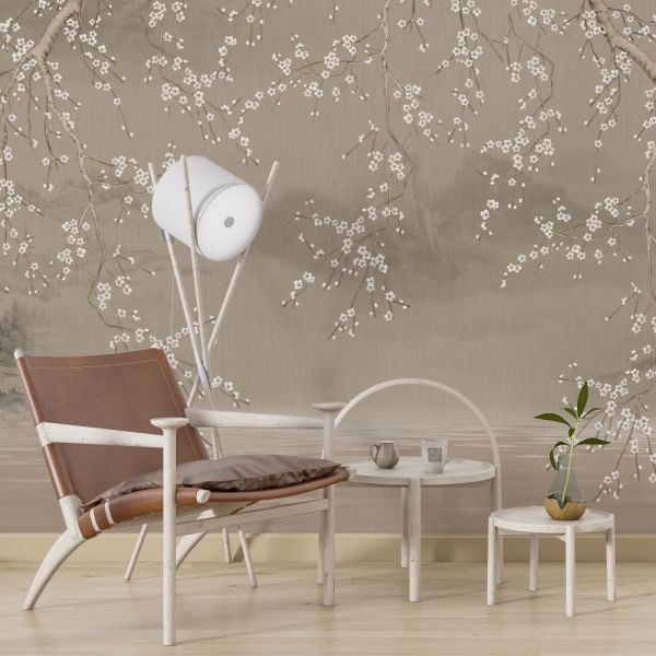 Vizon Zemin Gölgeli Sarmaşık Çiçekler Duvar Kağıdı