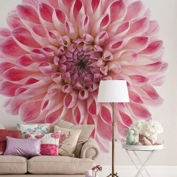 Pembe Fuşya Ortanca Tek Çiçek Duvar Kağıdı