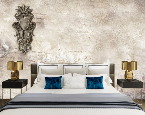 Eskitme Duvar Üzeri Pirinç Kilit Desen Duvar Kağıdı