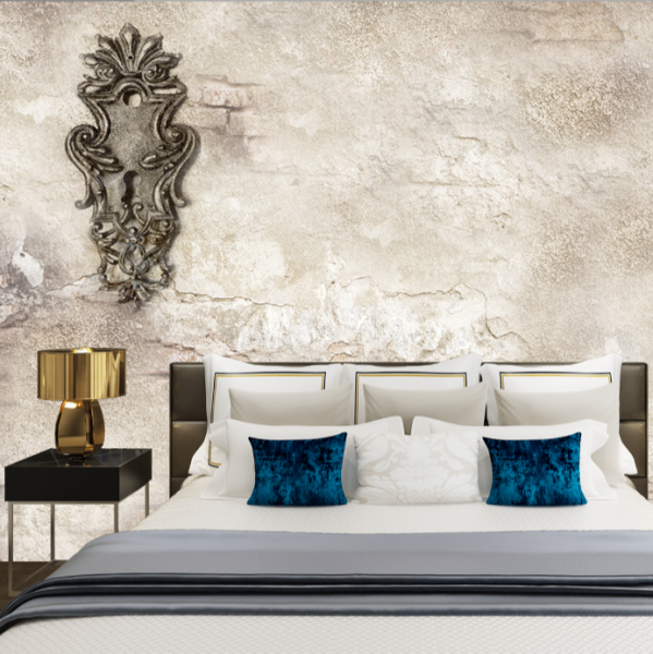 Eskitme Duvar Üzeri Pirinç Kilit Desen Duvar Kağıdı