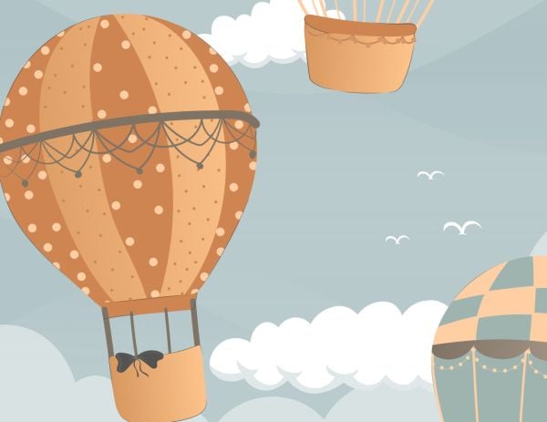 Renkli Tatlı Paraşütler Çocuk ve Genç Odası Duvar Kağıdımız