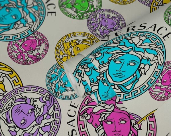 Versace 5 Koleksiyonu Renkli Medusalar Duvar Kağıdı