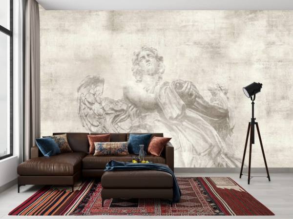 Rölyef Çalışması Melek Heykel Duvar Kağıdı