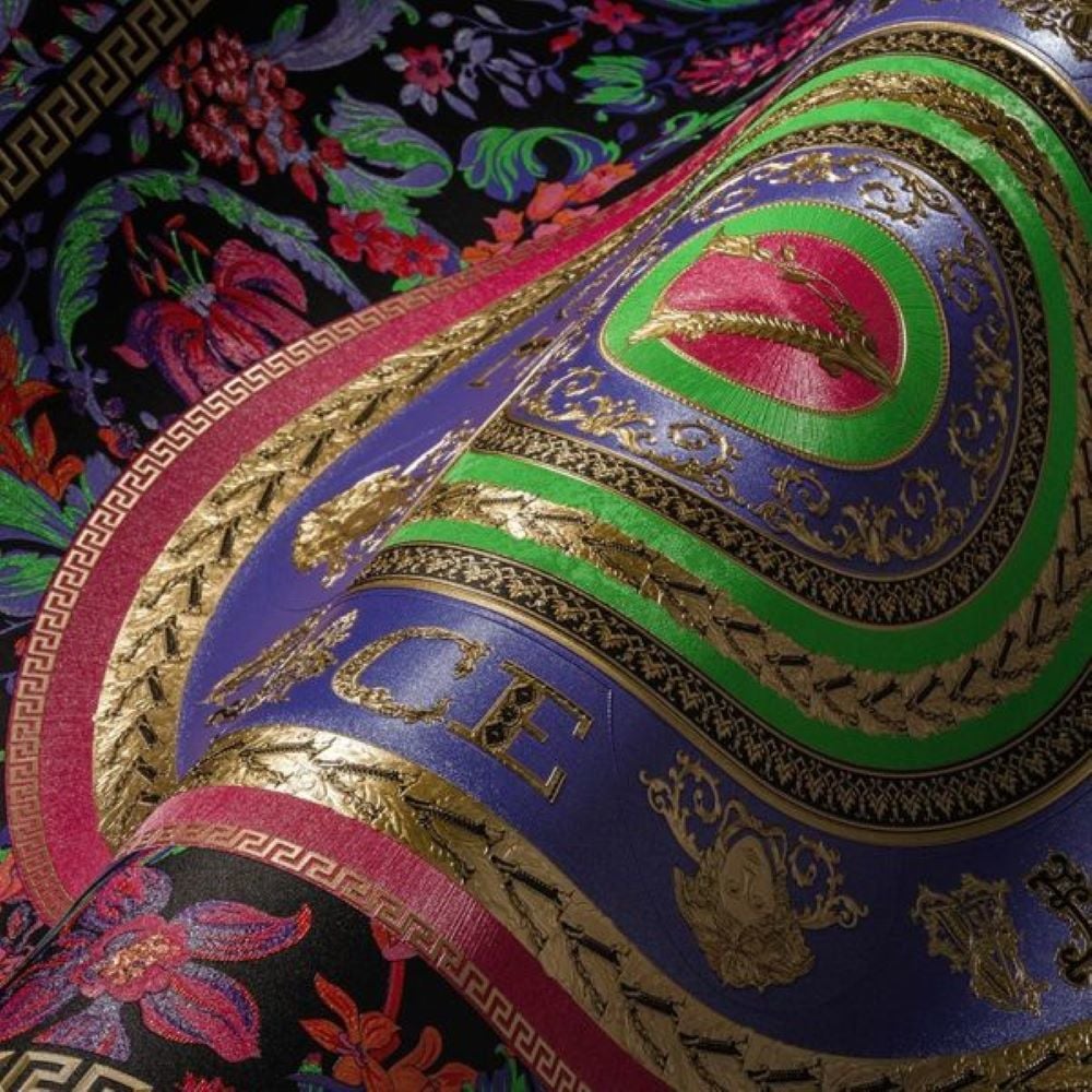 Versace 5 Koleksiyonu Renkli Barok Duvar Kağıdı