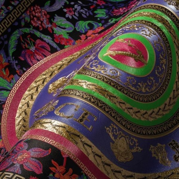 Versace 5 Koleksiyonu Renkli Barok Duvar Kağıdı