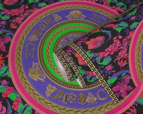 Versace 5 Koleksiyonu Renkli Barok Duvar Kağıdı