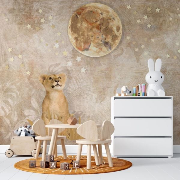 Yavru Aslan Ve Hayalleri Tasarım Duvar Kağıdı