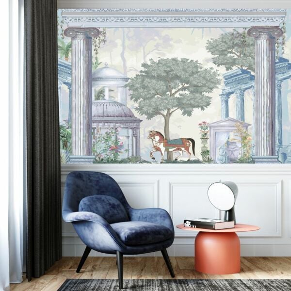 Surlar İçinde Kraliyet Atı Tasarım Duvar Kağıdı