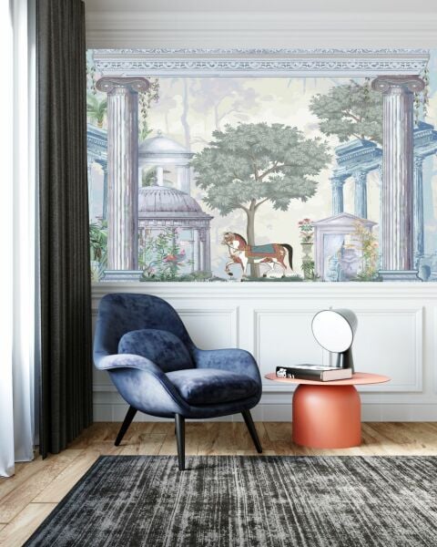 Surlar İçinde Kraliyet Atı Tasarım Duvar Kağıdı