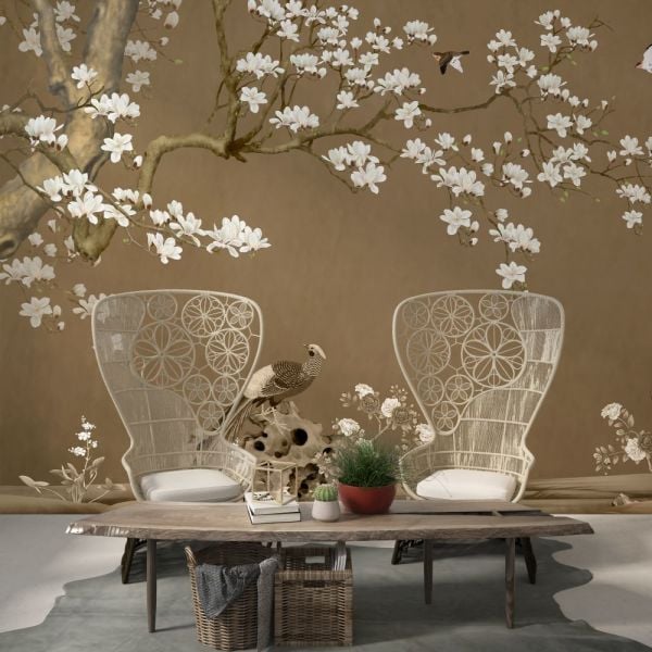 Sakura Ağacı Beyaz Çiçekler Duvar Kağıdı