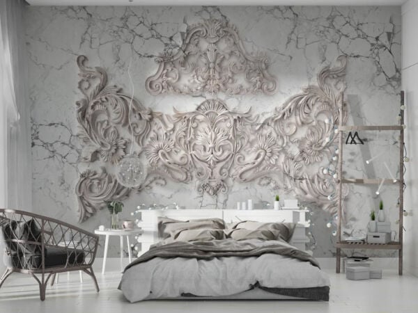 Beton Duvar Karoları Süsleme Mermer Duvar Kağıdı