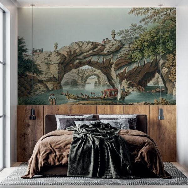 Kayalı Köprü Altında Osmanlı Saray Gemisi Duvar Kağıdı