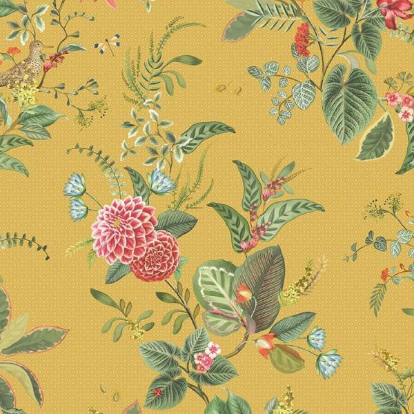 Botanik Tasarım Florist Büyük Çiçekler Duvar Kağıdı